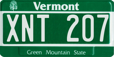 VT license plate XNT207