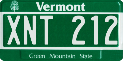 VT license plate XNT212