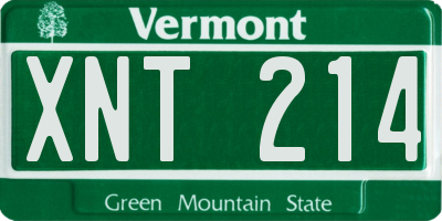 VT license plate XNT214