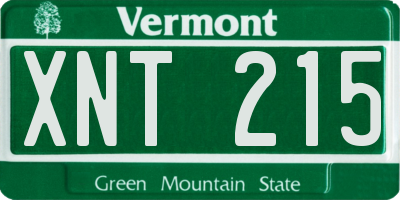VT license plate XNT215