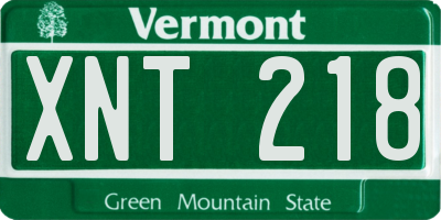 VT license plate XNT218