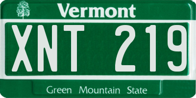 VT license plate XNT219