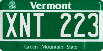 VT license plate XNT223