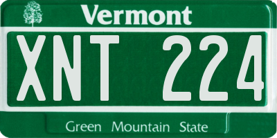 VT license plate XNT224
