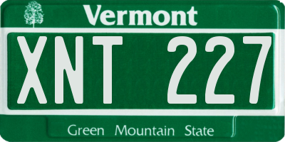 VT license plate XNT227