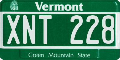 VT license plate XNT228