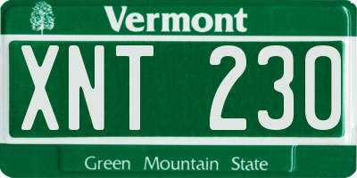 VT license plate XNT230