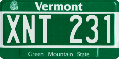 VT license plate XNT231