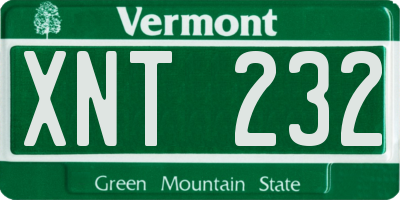 VT license plate XNT232