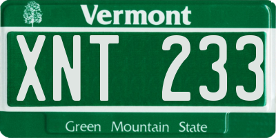 VT license plate XNT233