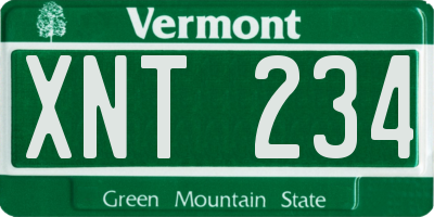 VT license plate XNT234