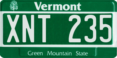 VT license plate XNT235