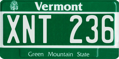 VT license plate XNT236