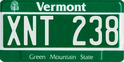 VT license plate XNT238