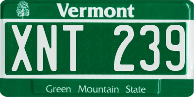 VT license plate XNT239