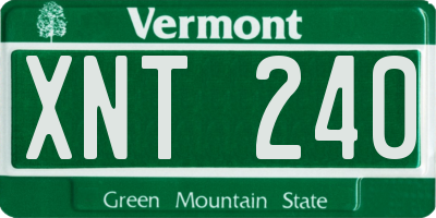 VT license plate XNT240