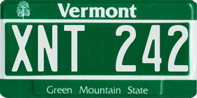 VT license plate XNT242