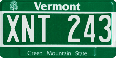VT license plate XNT243