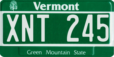 VT license plate XNT245