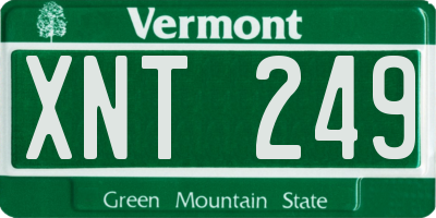 VT license plate XNT249