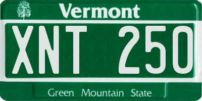 VT license plate XNT250