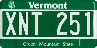 VT license plate XNT251