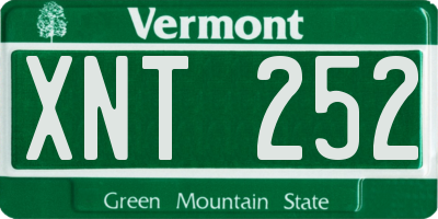 VT license plate XNT252