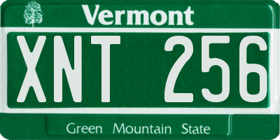 VT license plate XNT256