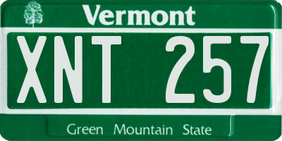 VT license plate XNT257