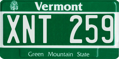 VT license plate XNT259