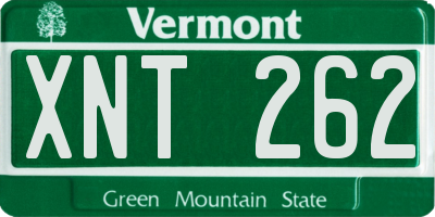 VT license plate XNT262
