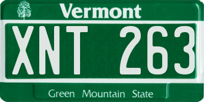 VT license plate XNT263