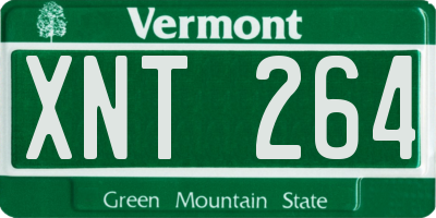 VT license plate XNT264