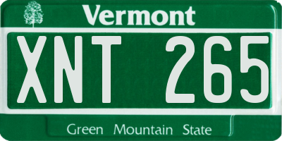 VT license plate XNT265