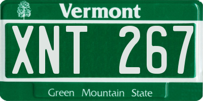 VT license plate XNT267