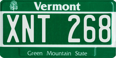 VT license plate XNT268
