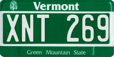 VT license plate XNT269