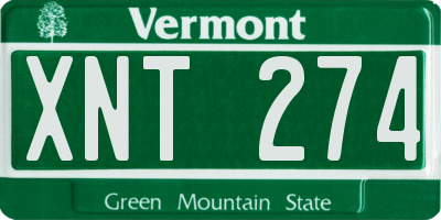 VT license plate XNT274