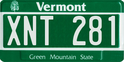 VT license plate XNT281