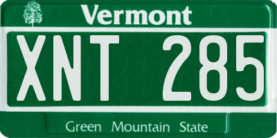 VT license plate XNT285