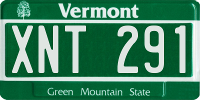 VT license plate XNT291