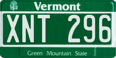 VT license plate XNT296