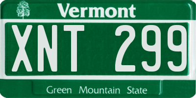 VT license plate XNT299