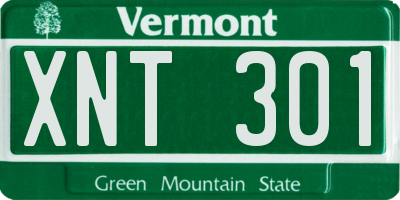 VT license plate XNT301