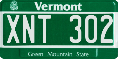 VT license plate XNT302
