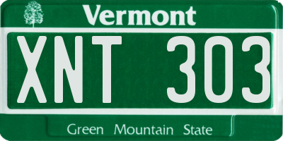 VT license plate XNT303