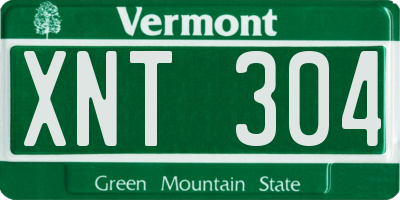 VT license plate XNT304