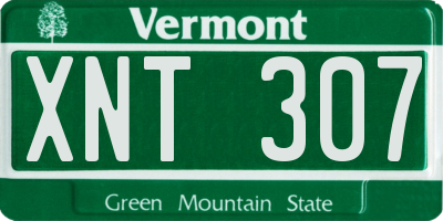 VT license plate XNT307