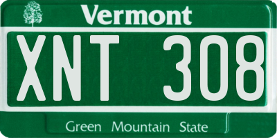 VT license plate XNT308