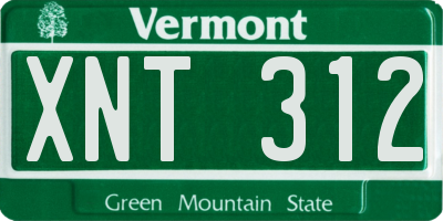 VT license plate XNT312